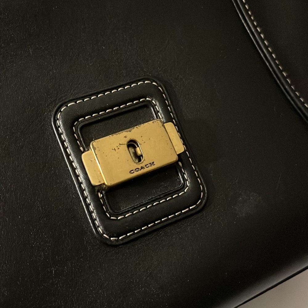 Coach Courier Carryall Black Glovetanned Leather Handle & Shoulder Bag - Picture 8 of 12